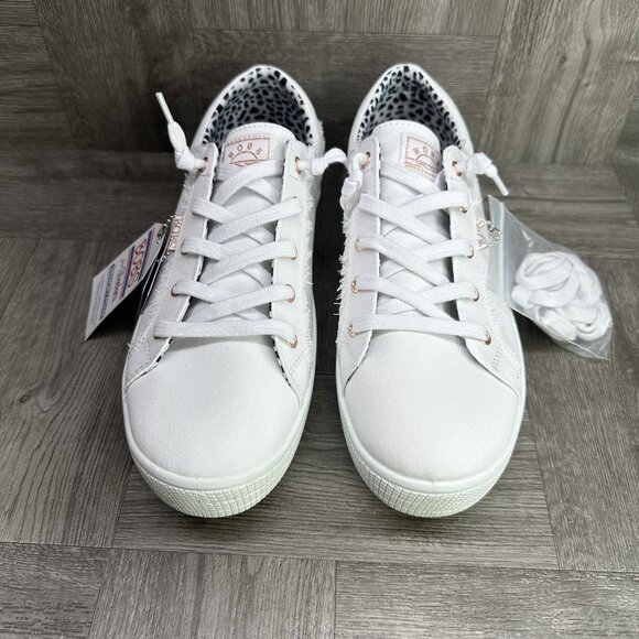 Skechers Bobs B Extra Cute Women's size 9.5 White Canvas Shoes - Picture 3 of 8